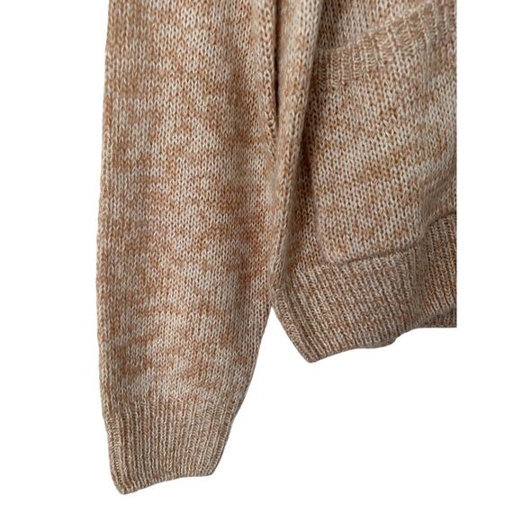 Vero Moda Fuzzy V Neck Cardigan Women M Beige Button Up Cropped Sweater Casual - Picture 4 of 10